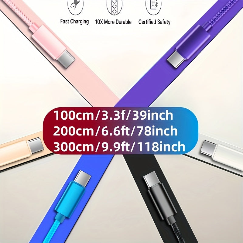 60W Fast Charging USB-C to Type-C Cable - Compatible with Samsung, MacBook, iPad & Xiaomi Devices